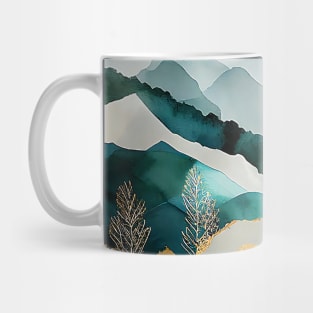 Metallic Misty Mountains Watercolor Mug